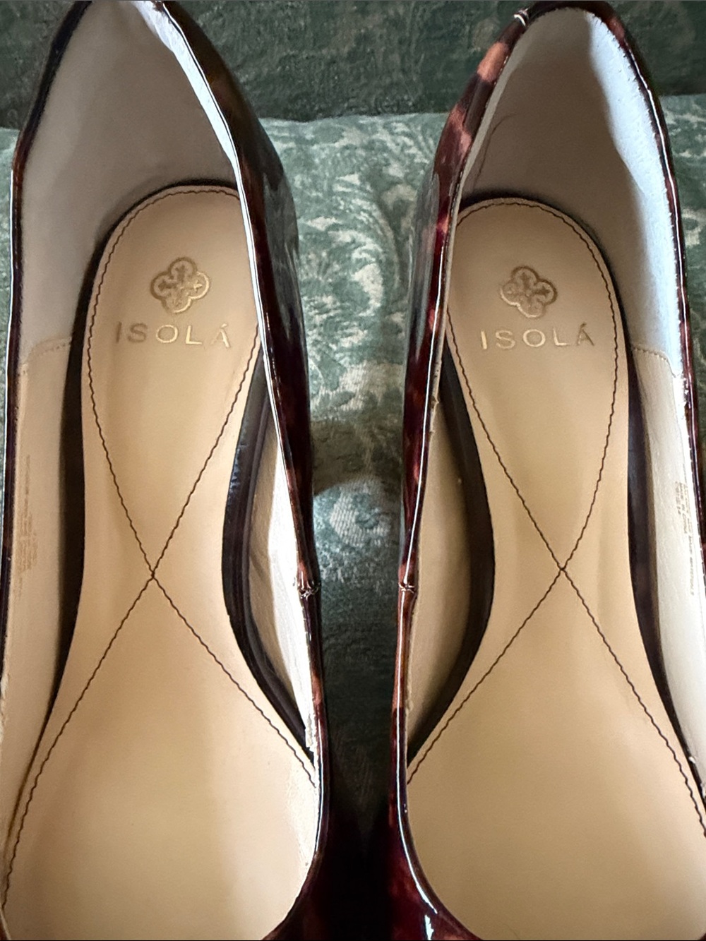 Isola Brown Tortoiseshell Patent Leather Pumps - Picture 3 of 4